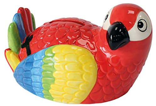 Crockery Critters Money Box - Parrot from Deluxebase. Cute animal shaped novelty saving bank for children and adults