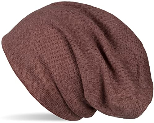 styleBREAKER Unisex Beanie Mütze Meliert Feinstrick bis 60cm | Longbeanie. elastisches Material. Bundweite 26cm. Höhe 27cm. weiche Haptik. Einheitsgröße. Melange Optik.