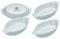 Heartland Home Lot de 4 mini cocottes ovales en porcelaine pour chou-fleur, bols à banane, plats de service individuels, petits plats à gratin individuels
