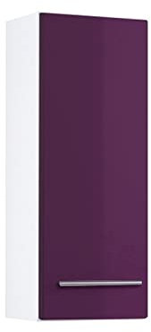 Held Möbel Bad Hängeschrank Parma in Hochglanz aubergine 25 cm breit