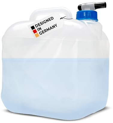 alca® Wasserkanister faltbar 5 l, Trinkwasserbehälter mit Ablasshahn | BPA-frei