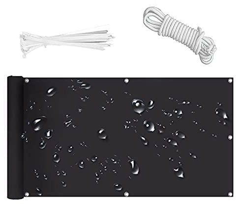 QIAOH Brise Vue Balcon 70cm x 200cm, Brise Vue Occultant, Paravent De Balcon,Coupe-Vent,Anti-UV,Résistant Aux Intempéries,avec Œillet, Jardin Exterieur Noir