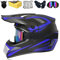 Crosshelm Fullface Set Downhill-Helm Für Erwachsene Und Kinder Mit Visier Brille Handschuhe Maske Motorrad Netz,Handtuch,für BMX, MTB, Quad, Enduro, ATV, Roller, Unisex (A,L(59-60cm?)