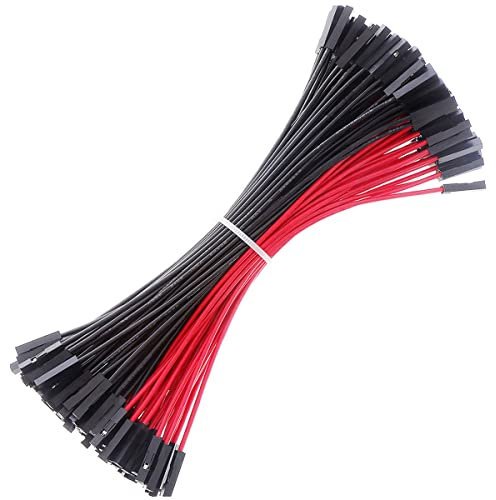 Breadboard Jumper Wires 20AWG, Bestlus Exclusives Female to Female Jumper Wires 15CM F/F Pack of 120 Square Head 0.1'' (15CM / 6'', F/F, Red x 60 pieces Black x 60 pieces)