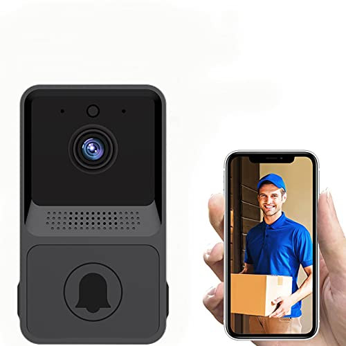 Sonnette Vidéo sans Fil, Sonnette Connectée Compatible Alexa Fonctionnant avec Google Assistant, Sonnette Connectée sans Fil 1080p Camera avec Batterie, Audio Bidirectionnel, PIR & Vision Nocturne
