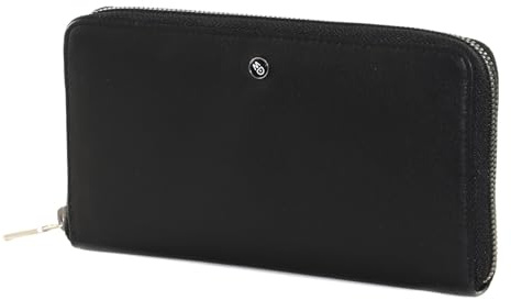 Mandarina Duck Leder Geldbörse Downtown Zip Around Wallet Black schwarz