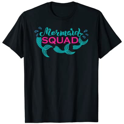 Queue de sirène sirène Squad fête piscine pour enfants, hommes et femmes T-Shirt