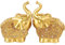 2 Stücke Elefant Figur Deko Gold Elefant Statue Feng Shui Figur Mini Elefanten Figuren Skulptur Retro Elefanten Glückbringer Tierfigur Elefant Auto Kuchen Tischdeko