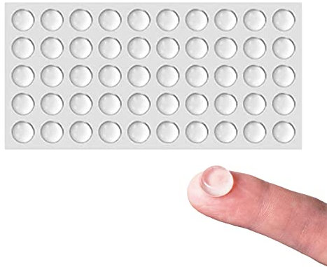 Aidi 50 PCS Transparent Rubber Pad Self Adhesive Feet, Bumper Pads Feet Glass Noise-Dampening Bumpers for Furniture Tables Crafts Wall Protectors, White (AD-CX-ZZTMGJD01-WT50)