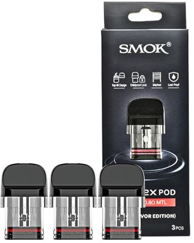 W-Direct Smok Novo 2X MTL Replacement Pods - 3 Pack - [0.8ohm Mesh] Inhale Activated, Top-Filling, TPD Compliant Ecig, 2ml No Nicotine (2X Pods (0.8ohm))