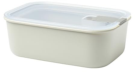 Mepal - Boîte de conservation alimentaire EasyClip - Boîte de rangement avec couvercle et fermeture à pression - Pour le micro-ondes, le four à vapeur et le congélateur – 1000 ml – Nordic white