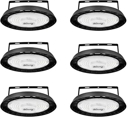 Blivrig 6PCS 200W LED UFO Hallenstrahler Industrielampe 6500K Kaltweiß 20000LM, 216 led Hängeleuchten 230V mit Kabel, IP65 Wasserdicht LED Pendelleuchten Innenbeleuchtung für Gymnasium, Fabriken
