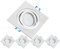 TEVEA Premium LED Einbaustrahler Schwenkbar -LED Modul 230V 5W austauschbar - Einbauleuchte auch fürs Bad - 5er Pack (Silber Eckig - Neutralweiß)