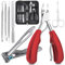 Toenail Clippers Set for Thick & Ingrown Hard Toenail Fingernail, 7PCS Nail Clippers and Professional Podiatrist Nail Cutter-Heavy Duty Stainless Steel Pedicure Toenail Scissors for Men Women (Red)