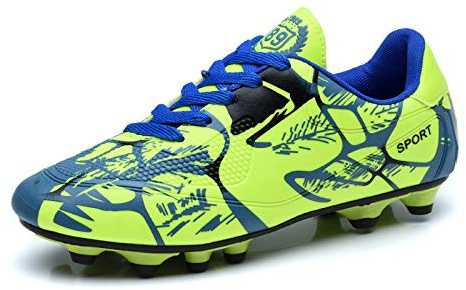 Mateju Chaussures de Football Enfant Crampons Garçon Homme Graffiti Chaussure de Foot Spike Chaussures de Sport pour Extérieur Intérieur Athlétisme Entraînement Sports