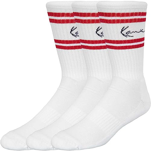 Karl Kani Signature Stripe Socks Socken 3er Pack (as3, numeric, numeric_39, numeric_42, regular, regular, white/red)