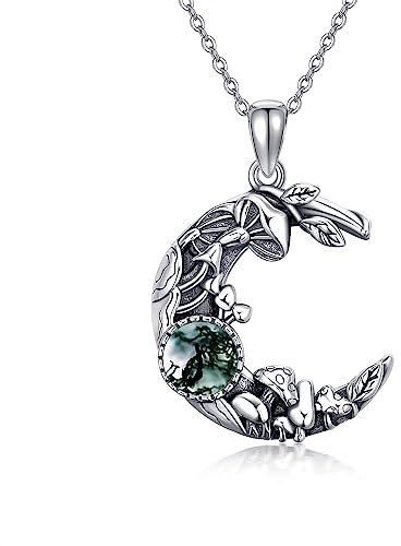 HUKKUN Pilz Kette Silber 925 Pilz Anhänger Mushroom Halskette Pilz Schmuck Geschenke für Frauen und Mädchen