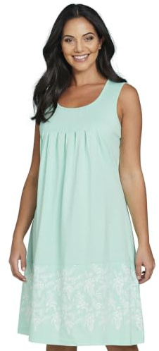 Chums Ladies Sleeveless Nightdress with Bottom Print Pack of 2 Pink and Mint 24-26