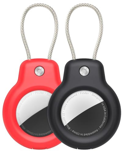 SPGUARD Stück für AirTag Schlüsselanhänger für Apple AirTag 2&1 Gen | Air Tag Anhänger Secure Halter mit Kabel, AirTags Lock Case für Schlüssel, Gepäck, Rucksäcke & mehr