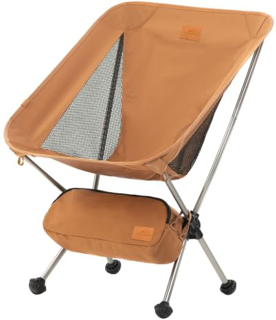 Naturehike Campingstuhl Faltbar Tragbarer Faltstuhl Angelstuhl Ultraleichter Kleiner Klappstuhl mit Tragetasche für Camping (Gelb S)