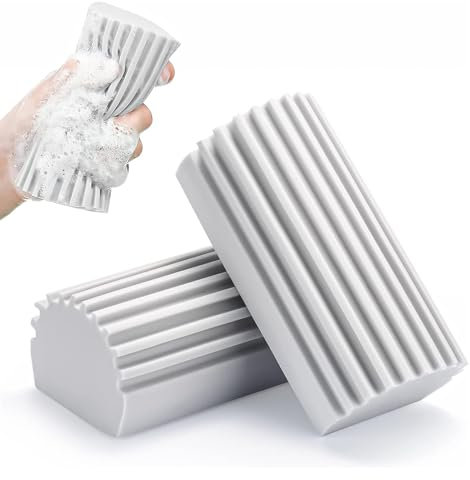 LJOINEG 2 Sets Reinigungs- und Staubschwämme für Sockelleisten, Lüftungsöffnungen, Spiegel, Deckenventilatoren und Spinnweben Reinigungsschwamm Sockelleisten-Reinigungswerkzeug