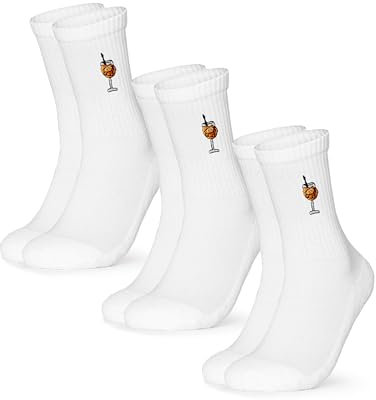 Occulto Damen & Herren Motiv Tennissocken 3er Pack (Modell: Robin), Statement Tennis Socken Sprizz 35-38