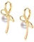 ASH'S CHOICE Ohrringe Gold Creolen Bogen Groß Schleifen Ohrringe Gold Kleine Creolen mit Perlen Anhänger Bow Earrings Silber 925 Ohrringe Hängende Creolen Perlenohrringe Bogen Tropfenohrringe Damen