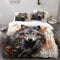 Ruiqieor Bettwäsche 135x200cm,Laub Grauer Wolf Motiv Bettwäsche Set 3teilig,1 Bettbezug+2 Kissenbezug 80x80 cm,Tier Wald Wolf 3D gedruckte Kinder Bettwäsche（#10）