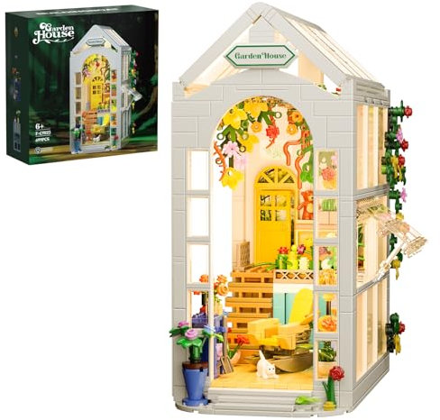 Millionspring Greenhouse Building Set with Led Lights,Flower Garden House Building Blocks Toy Greenhouse,Home, Bookshelf Décor,Valentines Day Birthday Gift for Kids Teens Adults(699PCS)