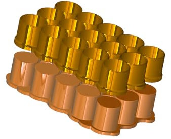 15 cercles de 2,5 cm de diamètre avec poussoir complet, Emporte Piece