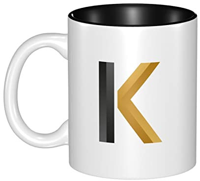 Kaffeepott 330Ml Buchstabe K-Logo Kaffeebecher Mehrfarbig Geschenk Tasse Geschenkidee Teetasse Aus Keramik Für Chef, Office, Frauen