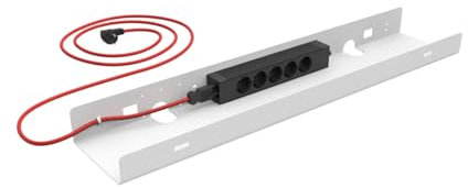Eliot 1cable-Pro | Kabel-Management/Kabelwanne | inkl. 5-Fach Mehrfachsteckdose | Weiss