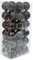 36PCS 3CM Christmas Balls Christmas Tree Decoration Baubles Ornaments Shatterproof Balls for Xmas Hanging Festive Holiday Home Decor, Black