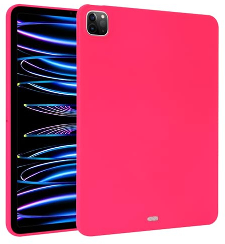 Coque en silicone souple compatible avec iPad Mini 1/2/3/4/5, fine et légère, mate en TPU résistant aux chocs, coque de protection pour tablette iPad Mini1/Mini2/Mini3/Mini4/Mini5 (rose rouge)