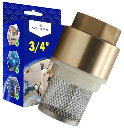 Valvola di non Ritorno Acqua per Pompa Acqua 3/4 Realizzata in Ottone con Filtro in Acciaio Inox - Garanzia di 10 Anni - MONTERAL