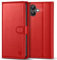 Kuafcase Compatible for iPhone 16 Case with 4 Card Slots Magnetic Closure Kickstand Shockproof Protective Phone Case Compatible for iPhone 16 - Red