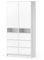Vicco Kleiderschrank Naara, Flügeltürenschrank, Weiß, 98.6 x 200 cm mit Schubladen