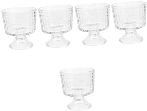 Alipis Lot De 5 Élégantes Coupes À Dessert en Verre Coupes À Glace Légères Et Sûres pour La Maison