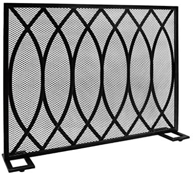 Gardeneea Feuerschutzgitter/Funkenschutzgitter Kaminschutzgitter Schmiedeeisen (Gold)