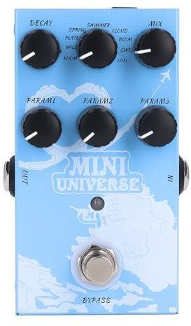 M-VAVE Overdrive Gitarrenpedal, Gitarrenpedal-Effektor, Reverb-Effektor, digitale Modellierung, DC9V/Typ-C, 2 Stromversorgungsmethoden, Blau