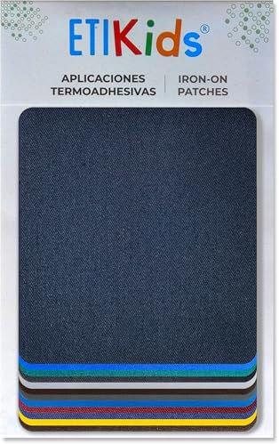 Aufnäher, zum Aufbügeln, Reparaturstoff zum Aufbügeln, für innen und außen, Deko-Set, 8,7 x 10 cm (Mehrfarbig, 24 Bügelflicken)