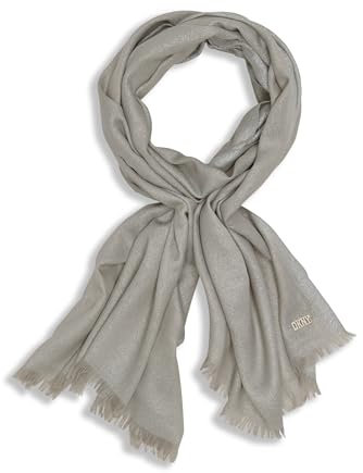 DKNY Damen Blanket Fluffy Plaid Scarf Modischer Schal, GRAU, Einheitsgröße