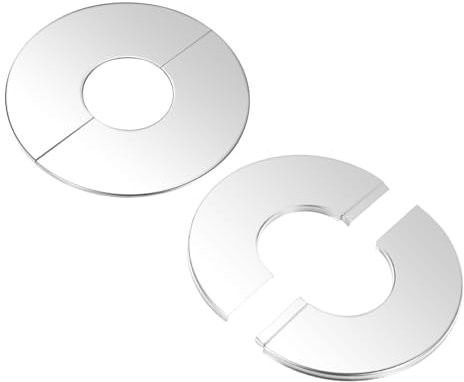 M METERXITY 2-Pack Wall Split Flange, for 2 Inch/50mm OD Pipe 304 Stainless Steel Escutcheon Plate Round Self-Adhesive Plumbing Cover Plates for Water Pipe/Faucet