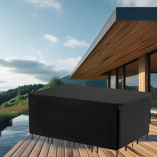 AEXOIO Gartenmöbel Abdeckung Wasserdicht 220x180x85cm Gartentisch Abdeckung Winddicht Anti-UV,600D Oxford Schutzhülle, Quadrat Schutzhülle für Loungemöbel, Terrassenmöbel Rechteckig
