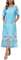 Women's Full Zipper House Dress Short Sleeve Nightgown Casual Long Mumu Lounge Robe With Pockets Blue, S