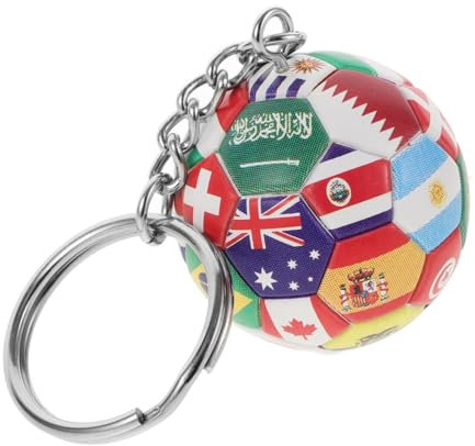 Toyvian Schlüsselanhänger Fußball Mit Anhänger Und Flaggen-design Sportliches Accessoire Für Fans Für Taschen Rucksäcke Und Autos Als Souvenir Für Fußballspiele