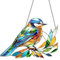 LUMOOM Fensterdeko hängend modern, Vogel-Anhänger aus Acryl mit Kette, farbenfroher Lichtfänger, Kolibri-Sonnenfänger Zum Aufhängen an Fenstern, Fensterbehang Fenster Türen Fensterhänger Deko (C)