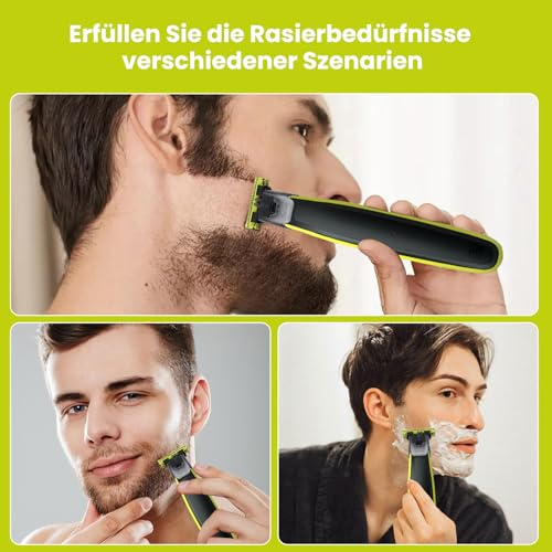 4 Stück Ersatzklinge für Philips OneBlade, Aus Rostfreiem Stahl, Langlebig und Präzise, Geeignet zum Trimmen von Körper- und Gesichtsbärten, Hautschutzstreifengerät, Sicher und Zuverlässig