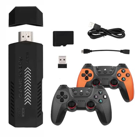 X2 Ultra Retro Game Console Stick, 128G 40000 Classic Games 4K HDMI Output Plug & Play TV Gaming System with Dual Wireless Controllers