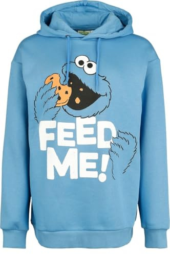 Sesame Street Sesamstraße Cookie Monster - Feed Me! - Oversize Frauen Kapuzenpullover blau